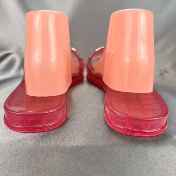 Vince Camuto Evolet Jelly Thong Women’s 10 Pink‎ Chain Flip Flops Summer Worn 1x - Picture 9 of 17
